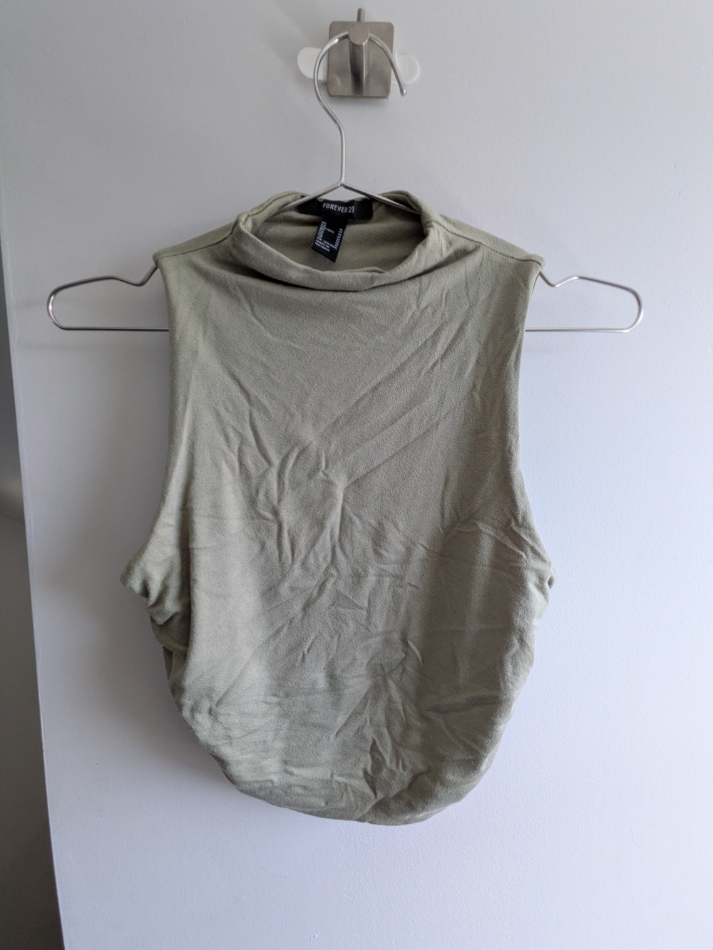 Forever 21 Light Olive Mock Neck Tank